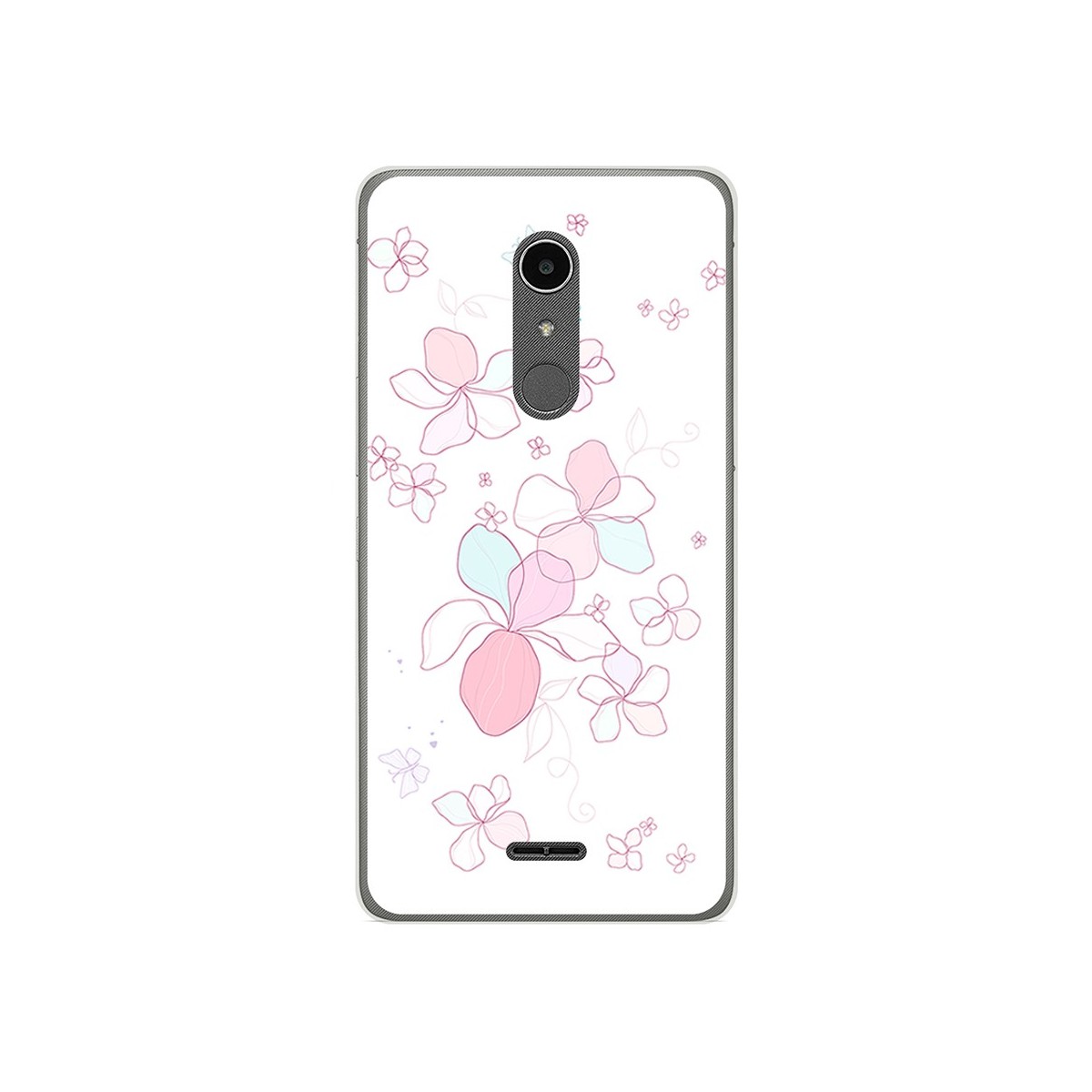 Funda Gel Tpu para Alcatel A3 XL Diseño Flores Minimal Dibujos