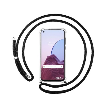 Funda Colgante Transparente para OnePlus Nord N20 5G con Cordon Negro