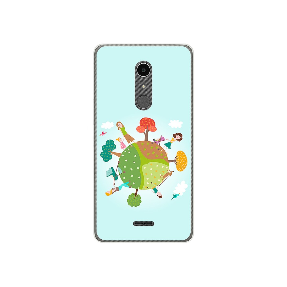 Funda Gel Tpu para Alcatel A3 XL Diseño Familia Dibujos