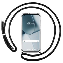 Funda Colgante Transparente para OnePlus 10 5G con Cordon Negro