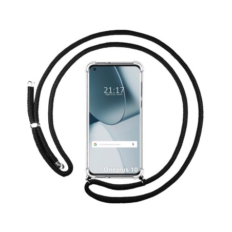Funda Colgante Transparente para OnePlus 10 Pro 5G con Cordon Negro