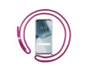 Funda Colgante Transparente para OnePlus 10 Pro 5G con Cordon Rosa Fucsia