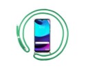 Funda Colgante Transparente para Motorola Moto E20 con Cordon Verde Agua