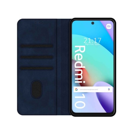 Funda Polipiel con tarjetero para Xiaomi Redmi 10 (2021/2022) color Azul