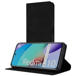 Funda Polipiel con tarjetero para Xiaomi Redmi 10 (2021/2022) color Negra