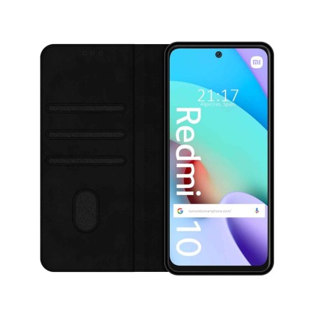 Funda Polipiel con tarjetero para Xiaomi Redmi 10 (2021/2022) color Negra