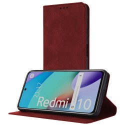 Funda Polipiel con tarjetero para Xiaomi Redmi 10 (2021/2022) color Roja