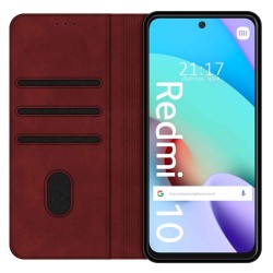 Funda Polipiel con tarjetero para Xiaomi Redmi 10 (2021/2022) color Roja 2