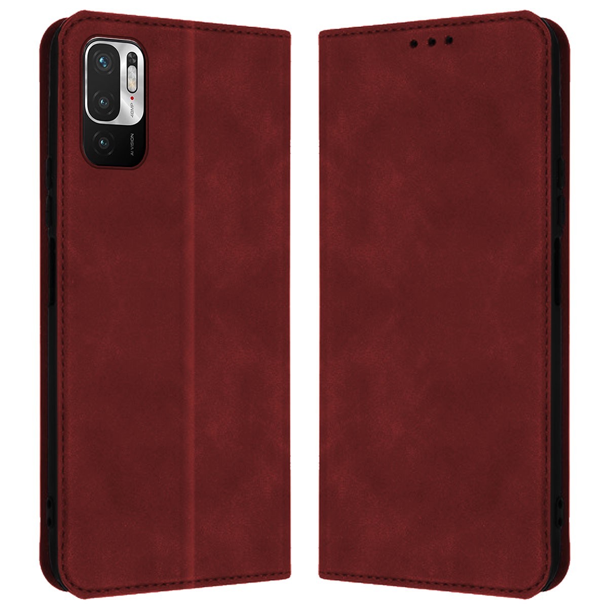 Funda Polipiel con tarjetero para Xiaomi Redmi Note 10 5G / POCO M3 Pro 5G color Roja