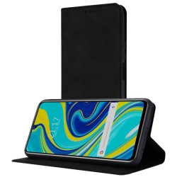 Funda Polipiel con tarjetero para Xiaomi Redmi Note 9S / Note 9 Pro color Negra