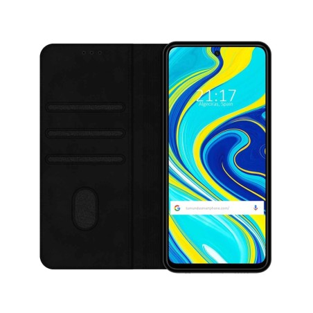 Funda Polipiel con tarjetero para Xiaomi Redmi Note 9S / Note 9 Pro color Negra