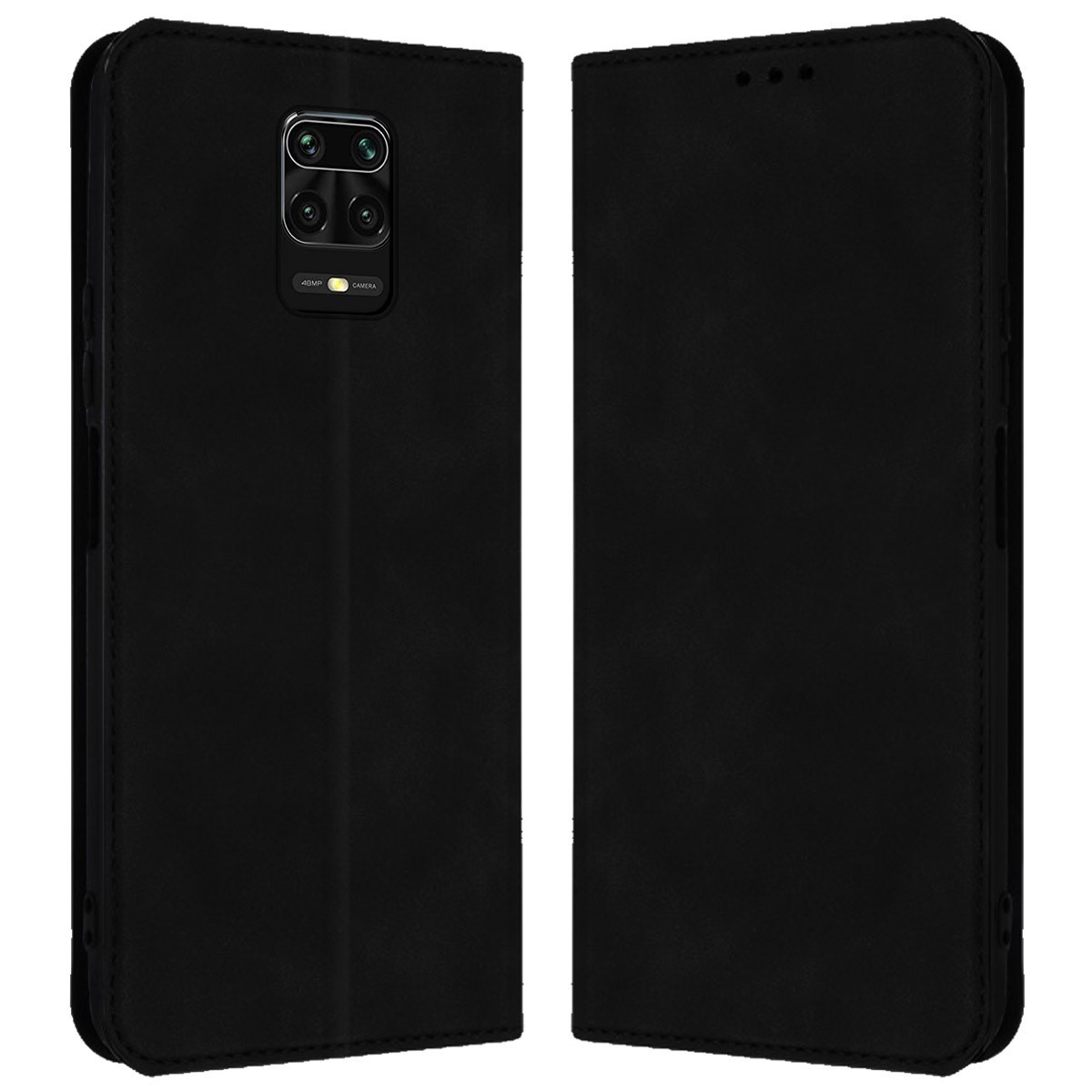 Funda Polipiel con tarjetero para Xiaomi Redmi Note 9S / Note 9 Pro color Negra