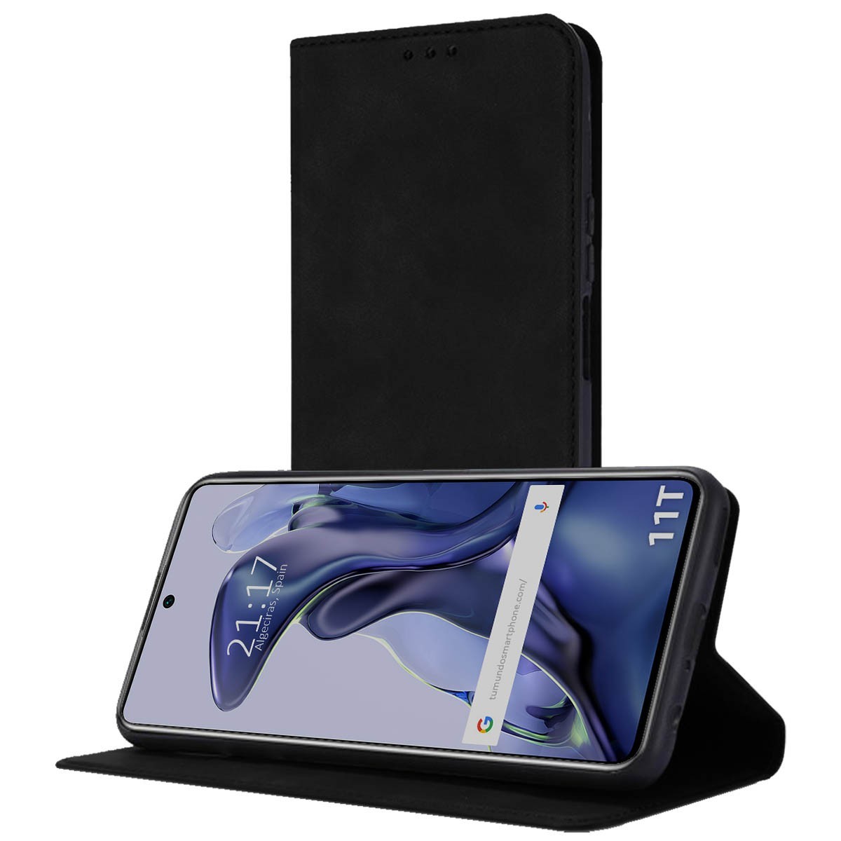 Funda Polipiel con tarjetero para Xiaomi 11T 5G / 11T Pro 5G color Negra