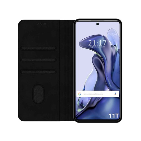Funda Polipiel con tarjetero para Xiaomi 11T 5G / 11T Pro 5G color Negra