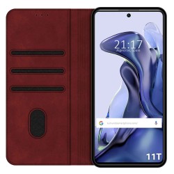 Funda Polipiel con tarjetero para Xiaomi 11T 5G / 11T Pro 5G color Roja 2