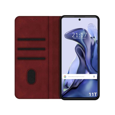 Funda Polipiel con tarjetero para Xiaomi 11T 5G / 11T Pro 5G color Roja