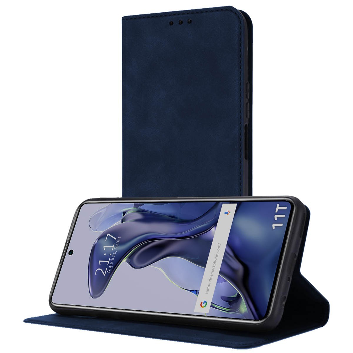 Funda Polipiel con tarjetero para Xiaomi 11T 5G / 11T Pro 5G color Azul