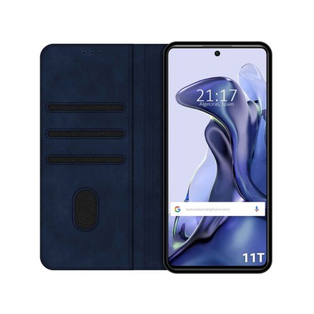 Funda Polipiel con tarjetero para Xiaomi 11T 5G / 11T Pro 5G color Azul
