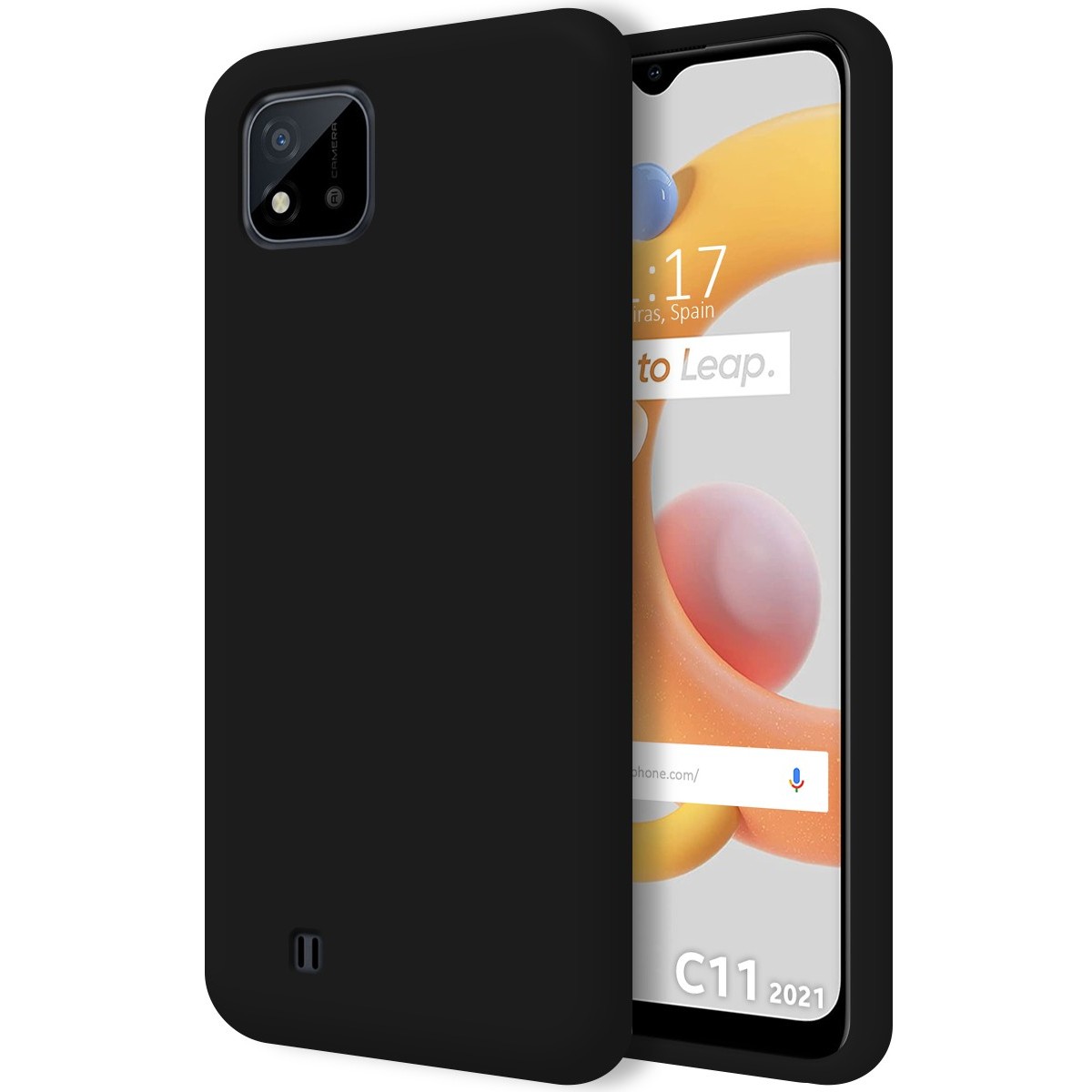 Funda Silicona Líquida Ultra Suave para Realme C11 2021 color Negra