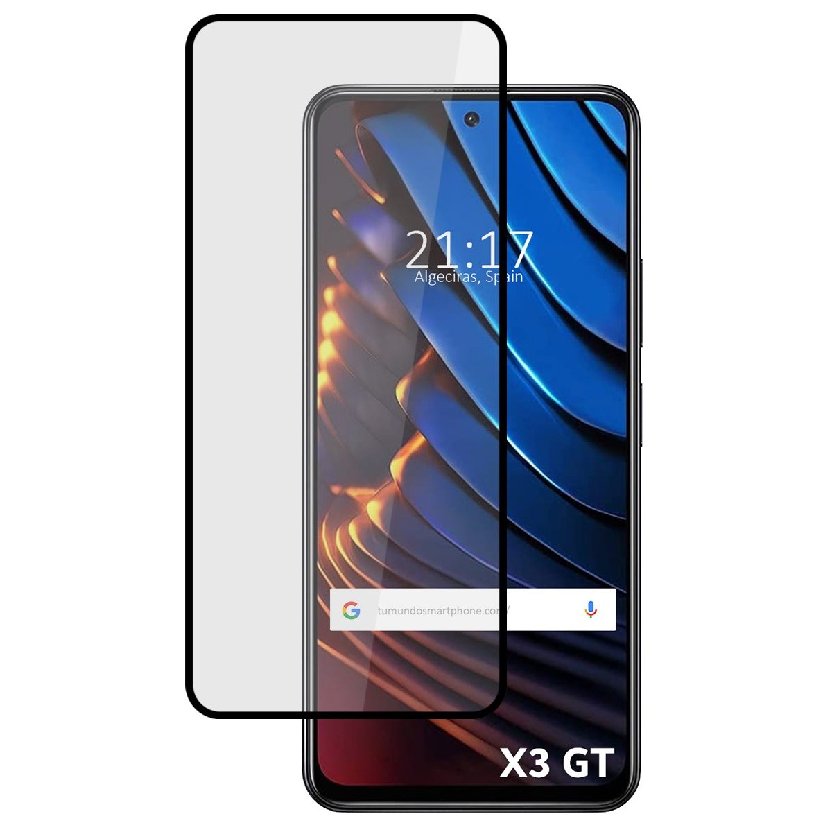 Protector Cristal Templado Completo 5D Full Glue Negro para Xiaomi POCO X3 GT 5G Vidrio