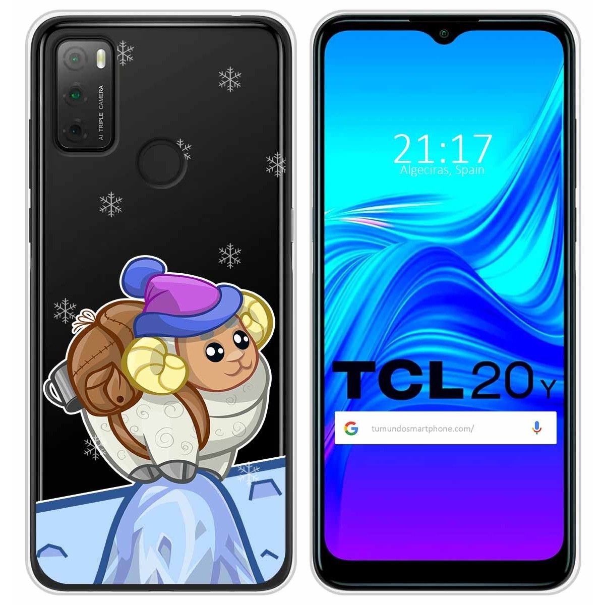 Funda Silicona Transparente para TCL 20Y diseño Cabra Dibujos