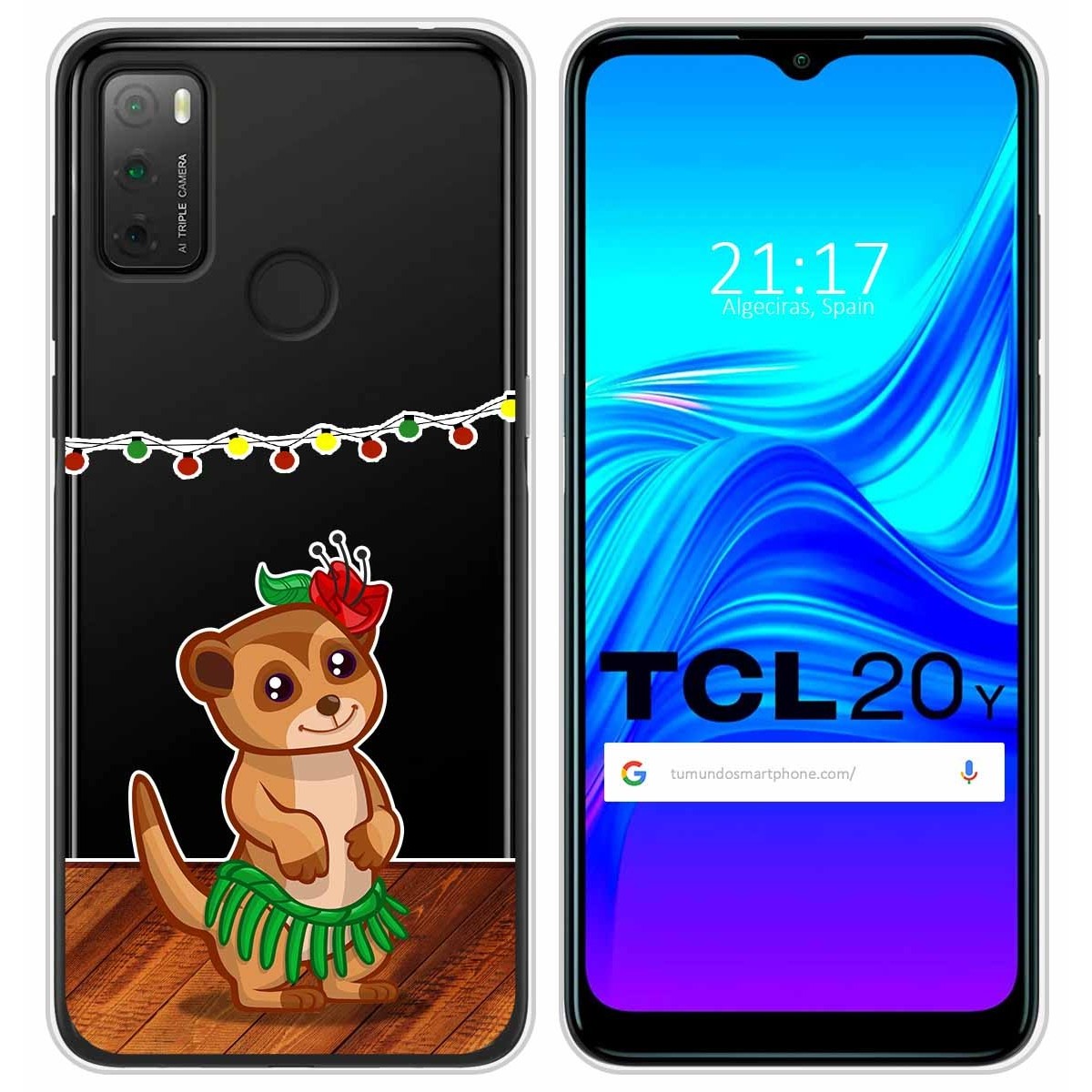 Funda Silicona Transparente para TCL 20Y diseño Suricata Dibujos