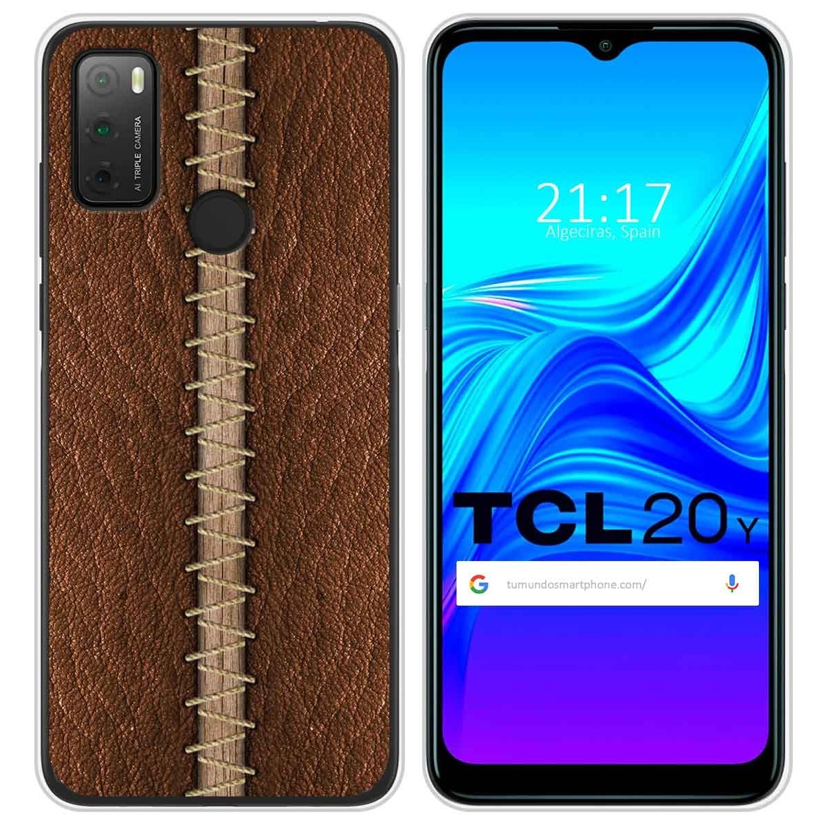 Funda Silicona para TCL 20Y diseño Cuero 01 Dibujos
