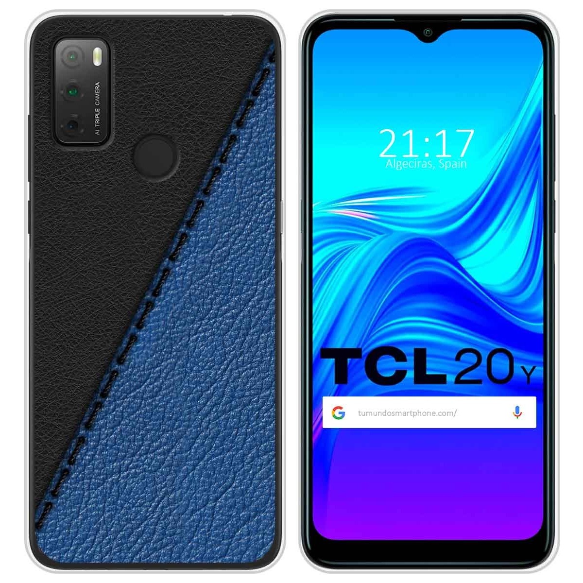 Funda Silicona para TCL 20Y diseño Cuero 02 Dibujos