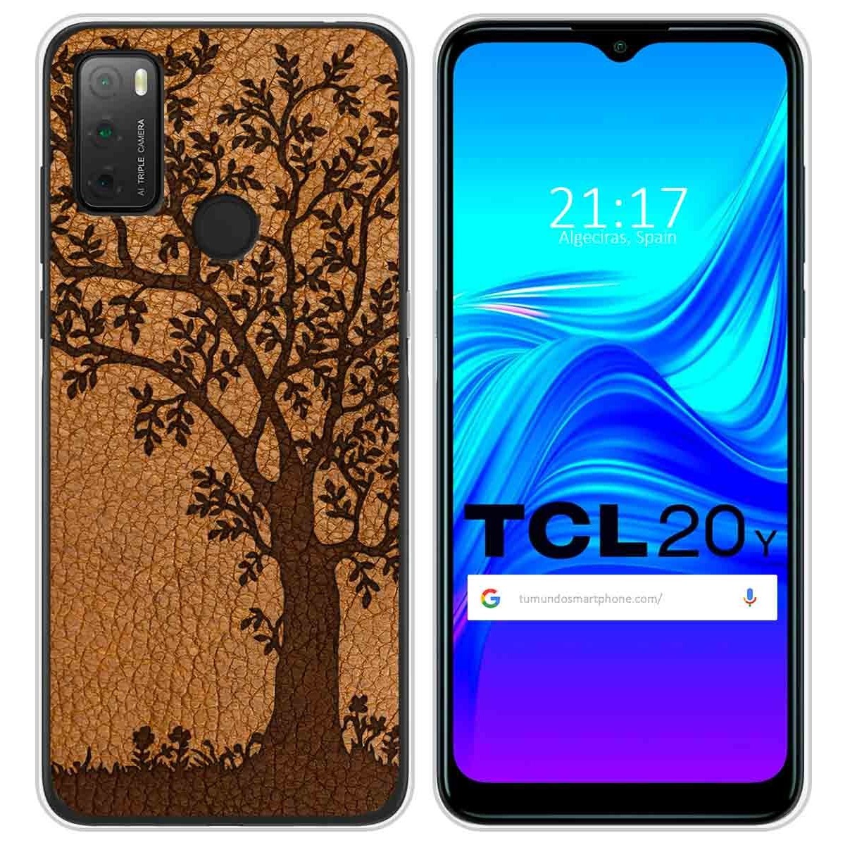 Funda Silicona para TCL 20Y diseño Cuero 03 Dibujos