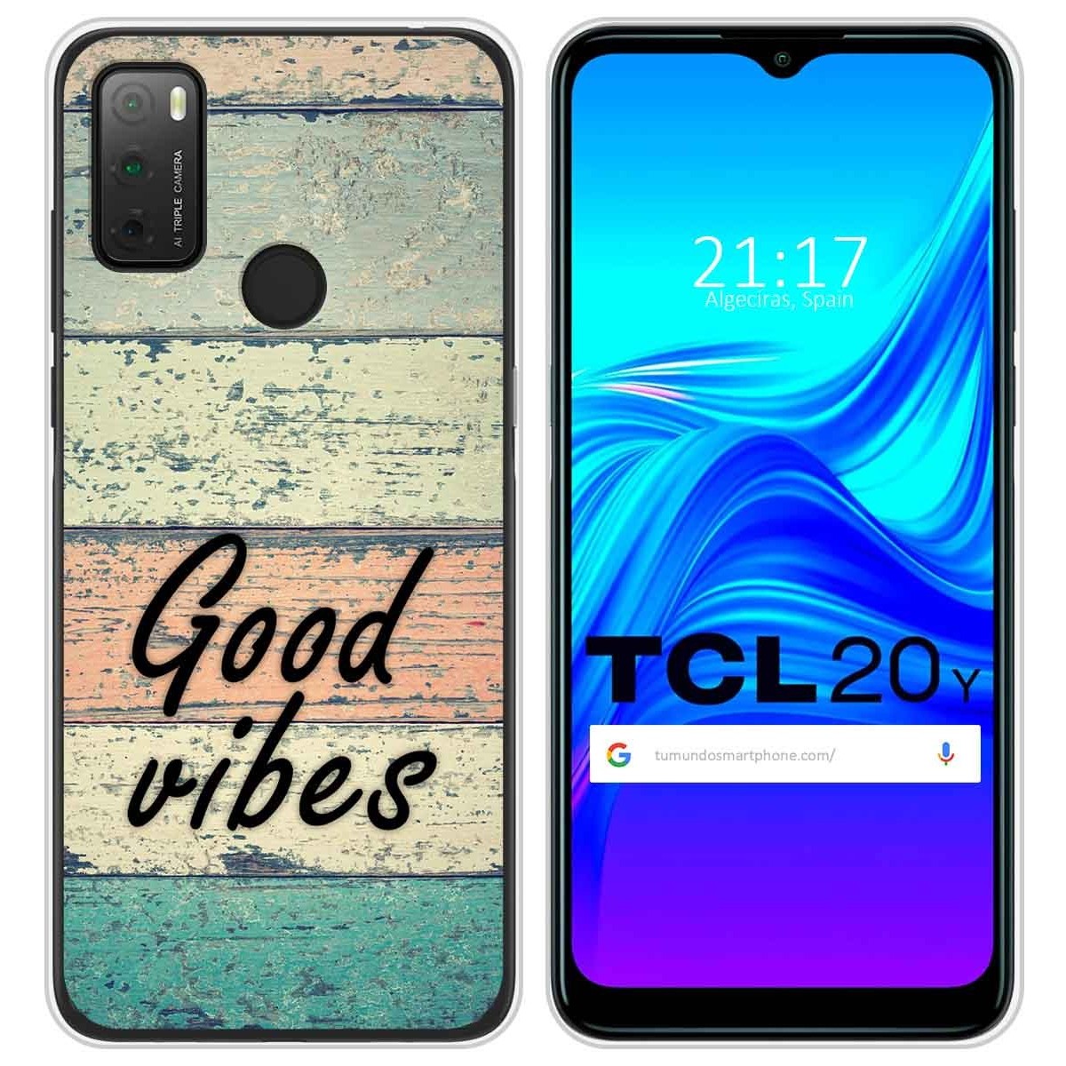 Funda Silicona para TCL 20Y diseño Madera 01 Dibujos