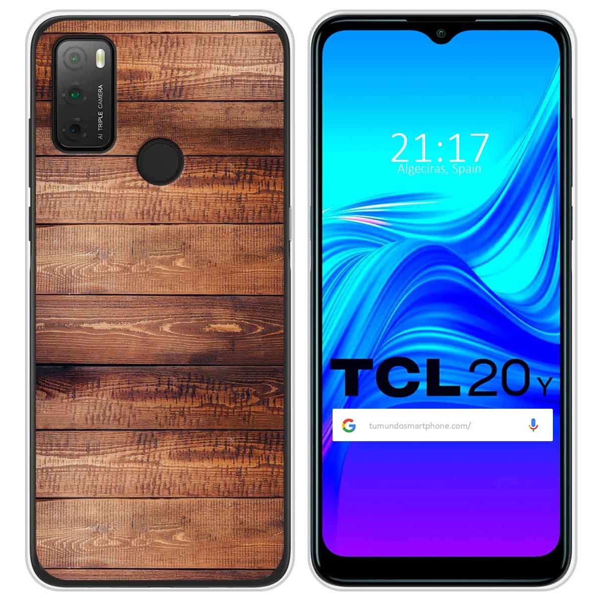 Funda Silicona para TCL 20Y diseño Madera 02 Dibujos