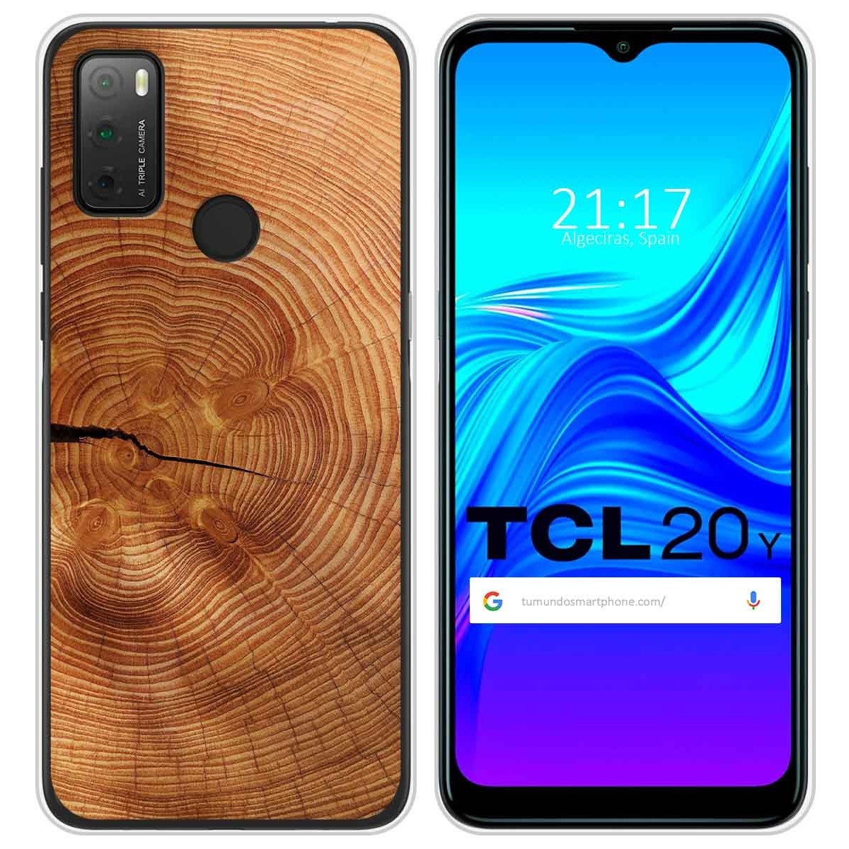 Funda Silicona para TCL 20Y diseño Madera 04 Dibujos