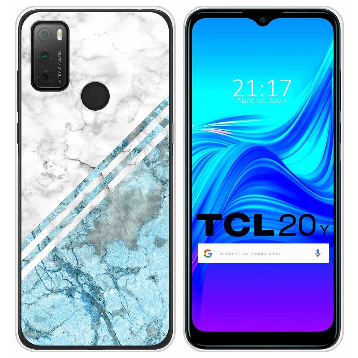 Funda Silicona para TCL 20Y diseño Mármol 02 Dibujos