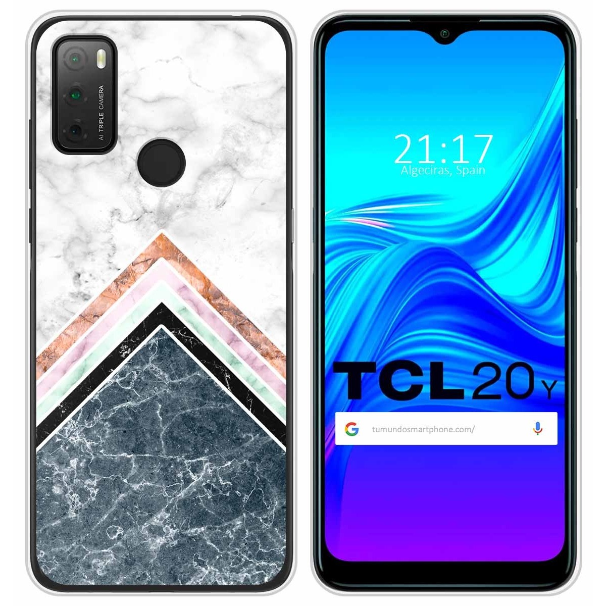 Funda Silicona para TCL 20Y diseño Mármol 05 Dibujos