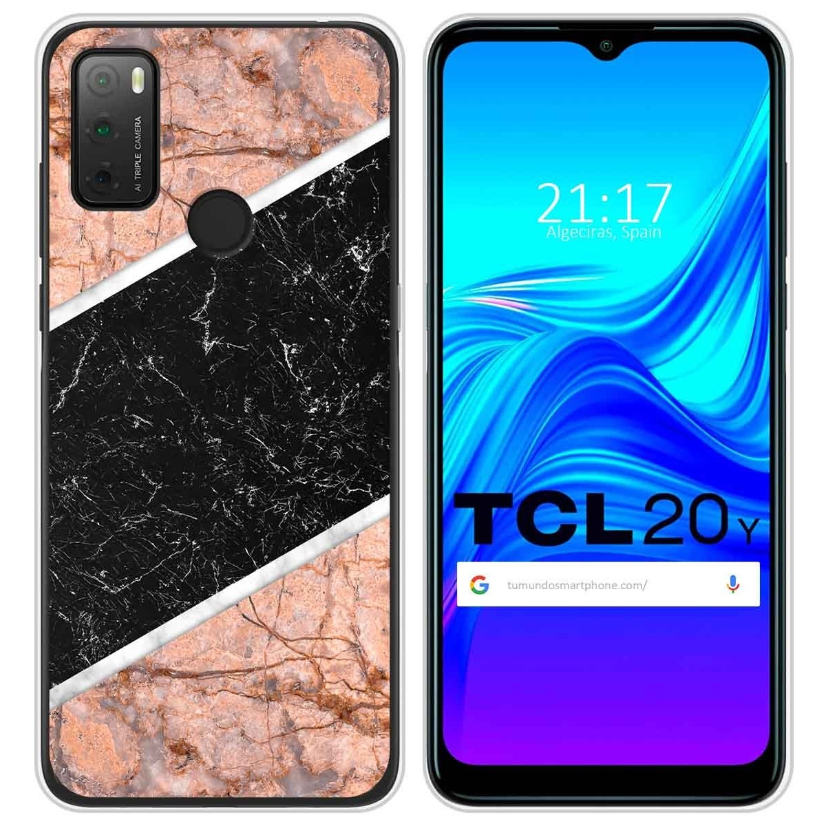 Funda Silicona para TCL 20Y diseño Mármol 07 Dibujos