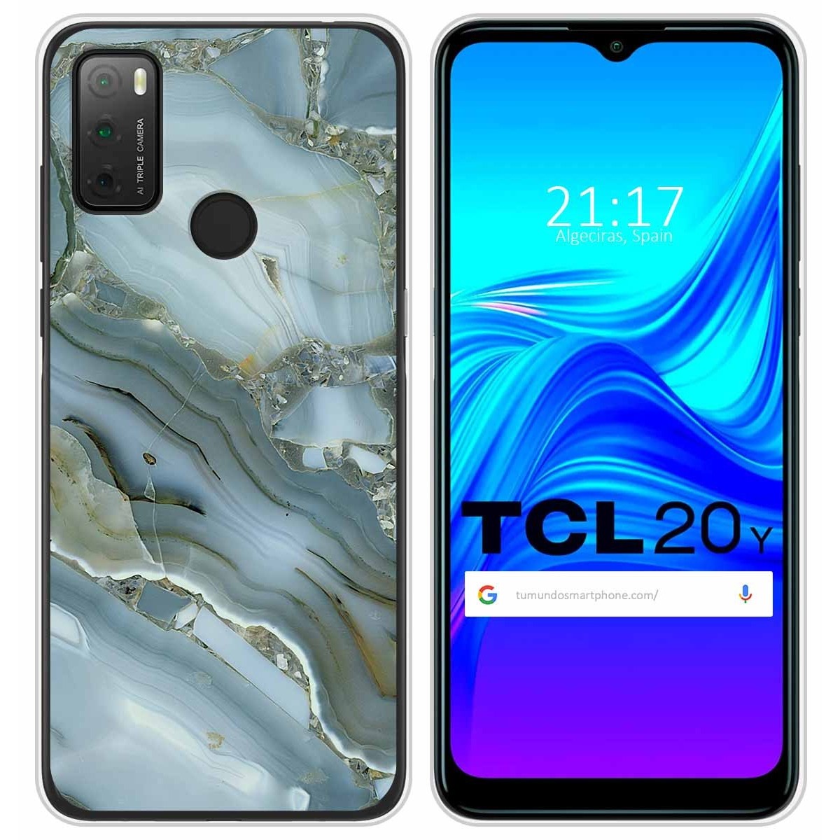 Funda Silicona para TCL 20Y diseño Mármol 09 Dibujos