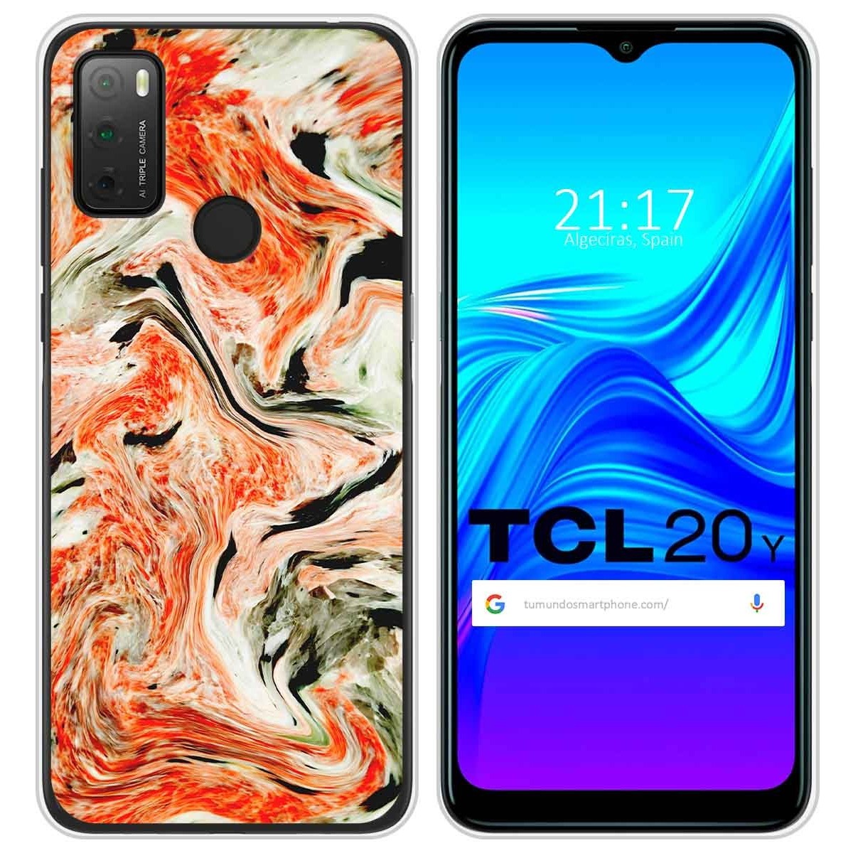 Funda Silicona para TCL 20Y diseño Mármol 12 Dibujos
