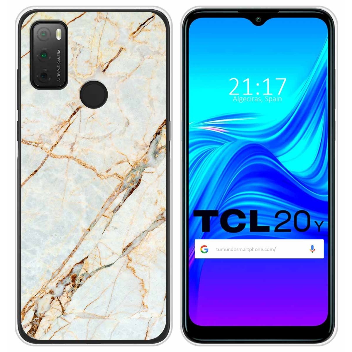 Funda Silicona para TCL 20Y diseño Mármol 13 Dibujos