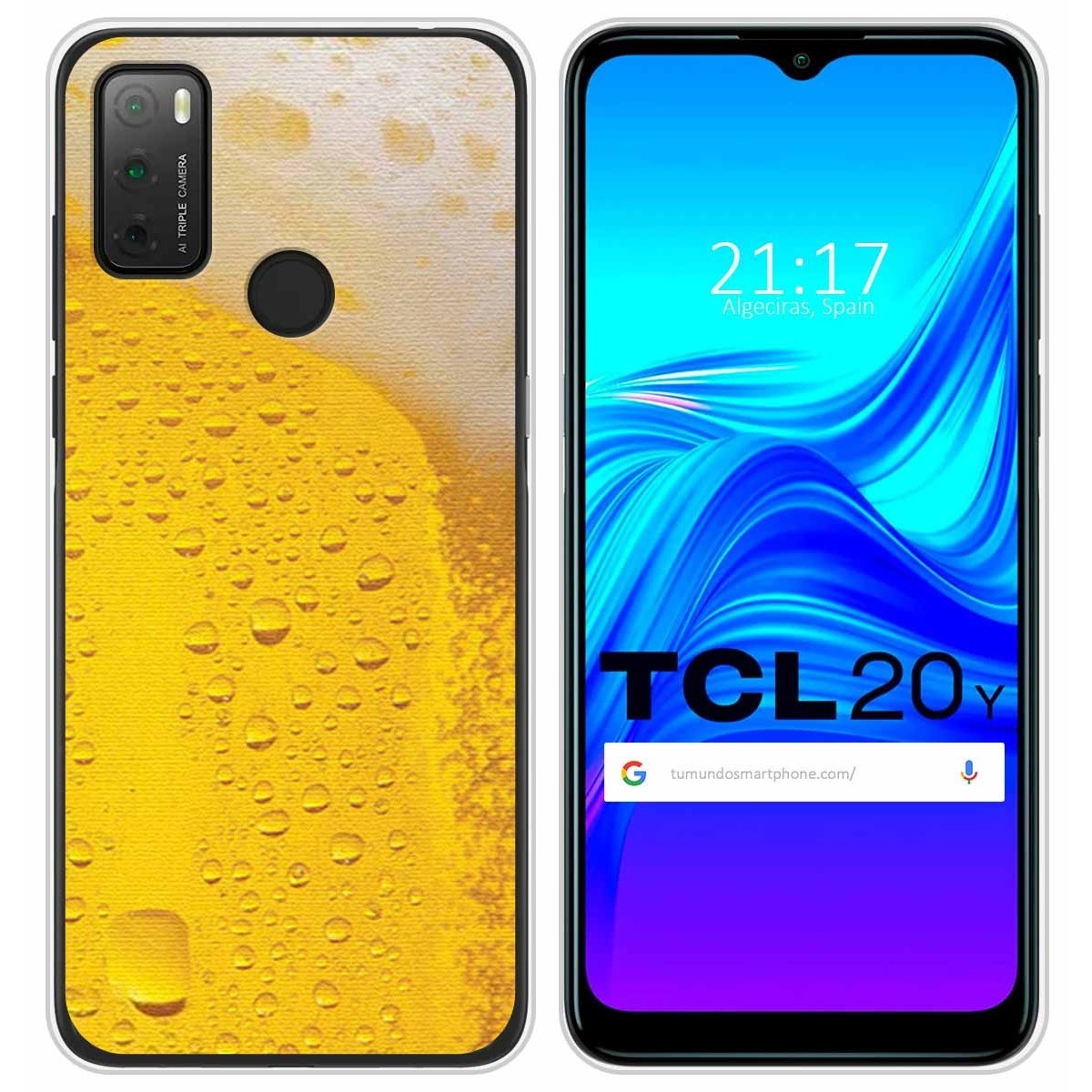 Funda Silicona para TCL 20Y diseño Cerveza Dibujos