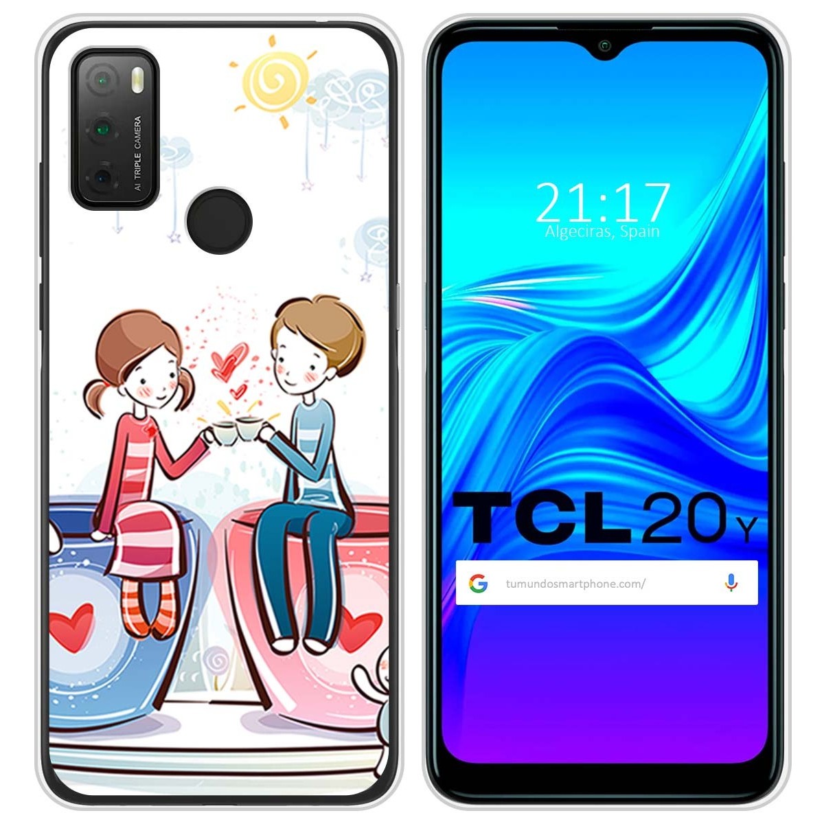 Funda Silicona para TCL 20Y diseño Café Dibujos