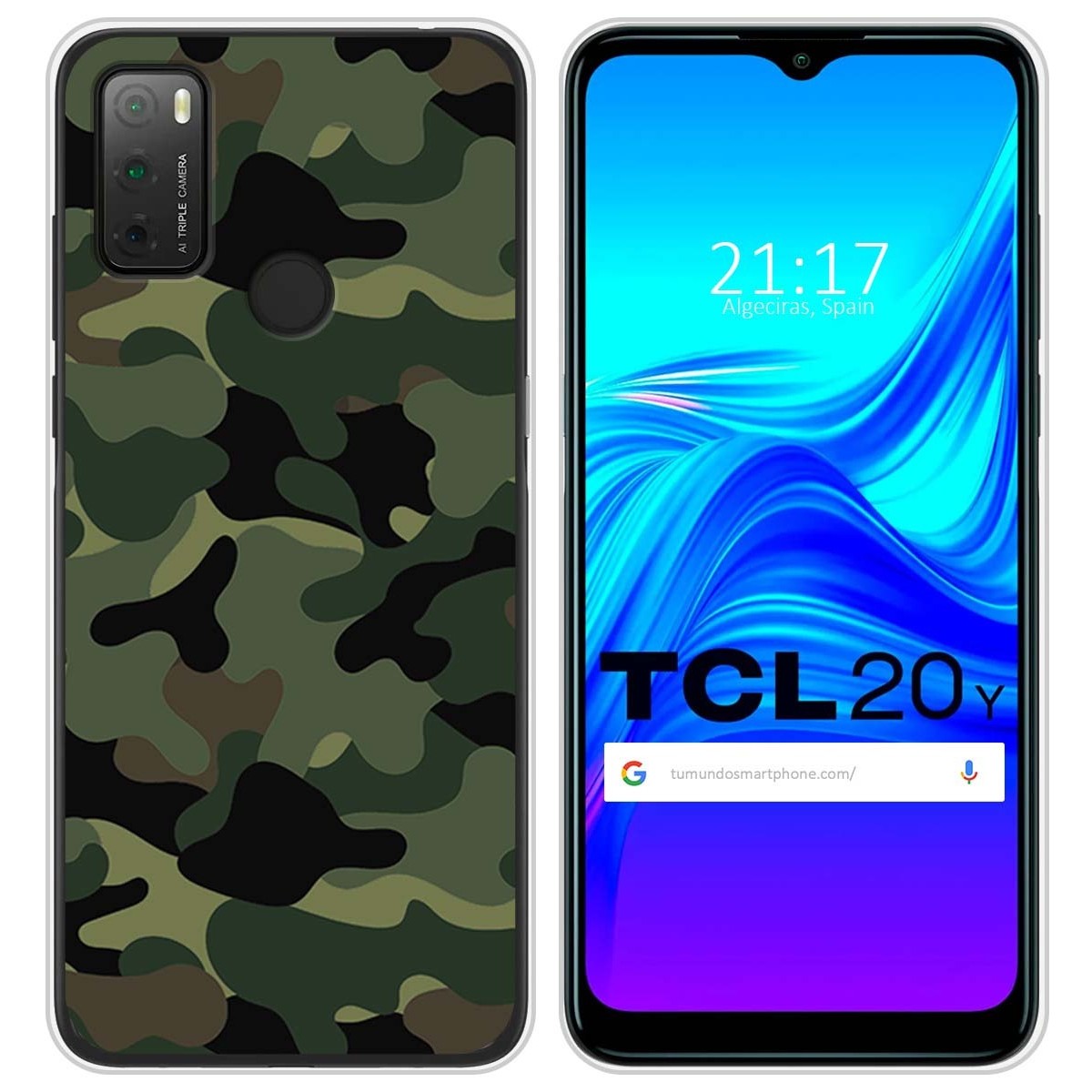 Funda Silicona para TCL 20Y diseño Camuflaje Dibujos