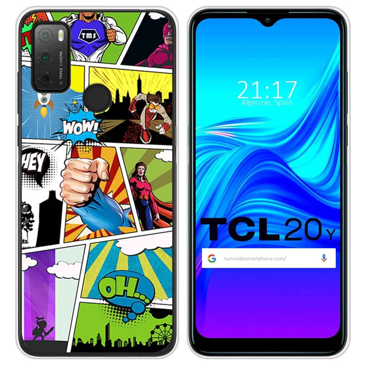 Funda Silicona para TCL 20Y diseño Comic Dibujos