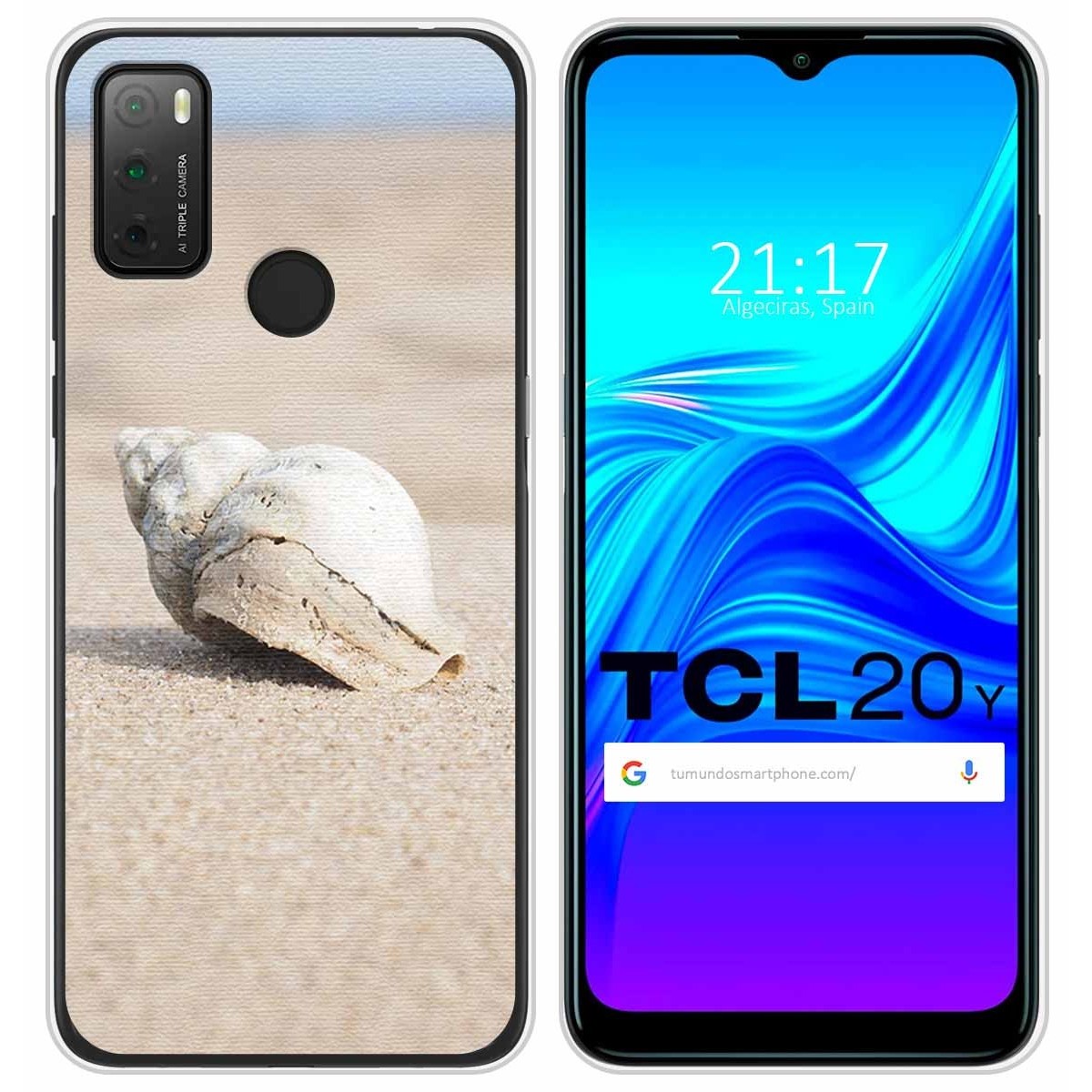 Funda Silicona para TCL 20Y diseño Concha Dibujos