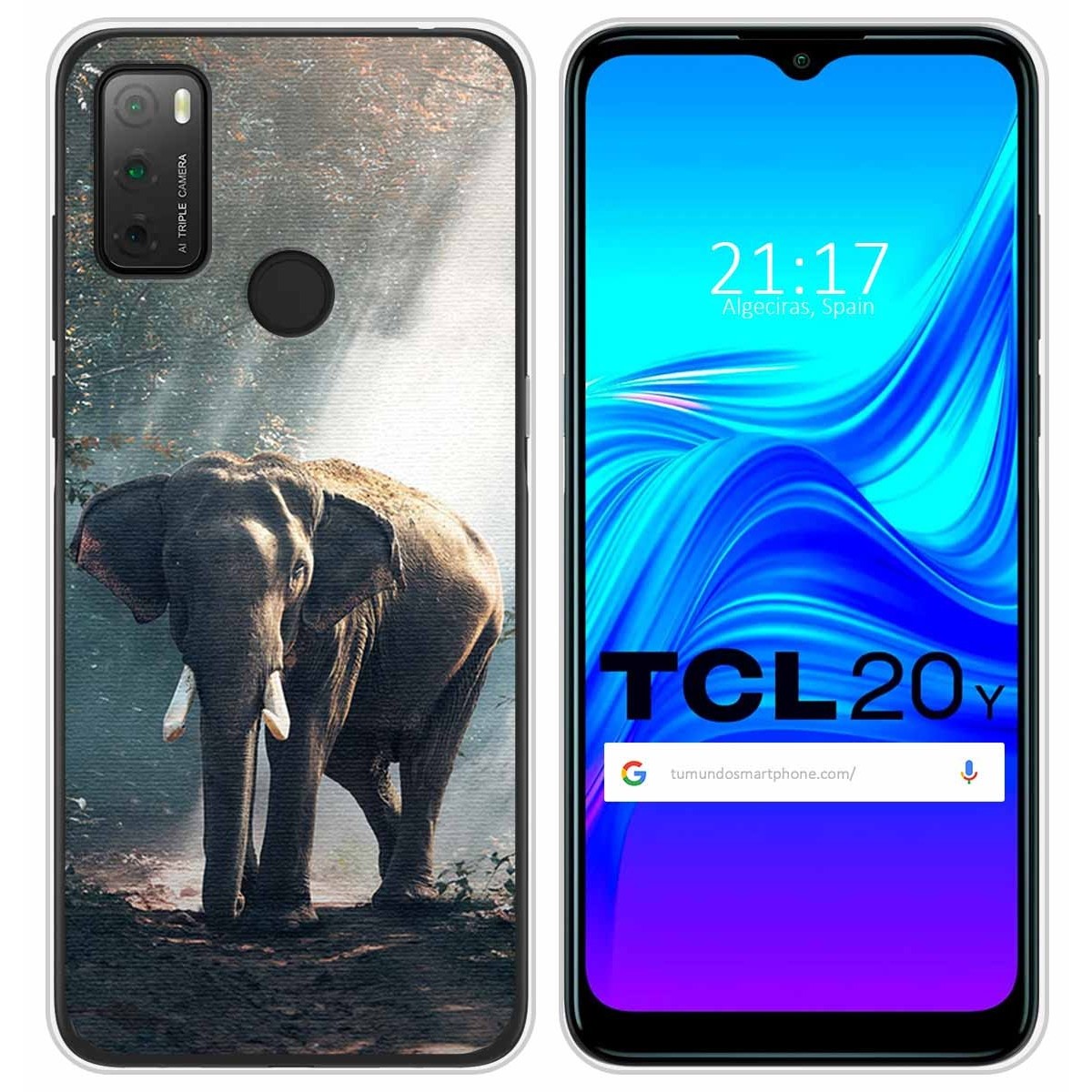 Funda Silicona para TCL 20Y diseño Elefante Dibujos
