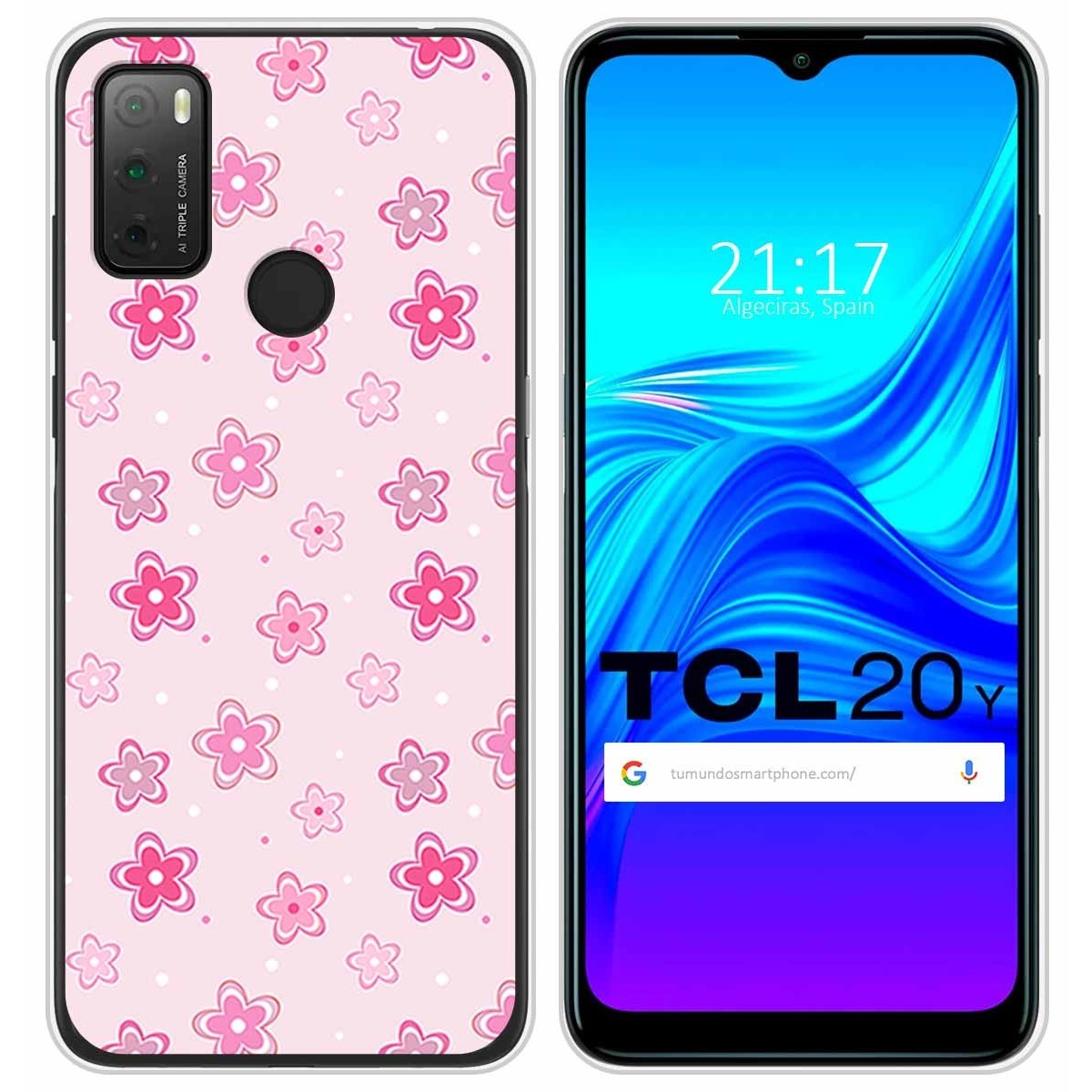 Funda Silicona para TCL 20Y diseño Flores Dibujos