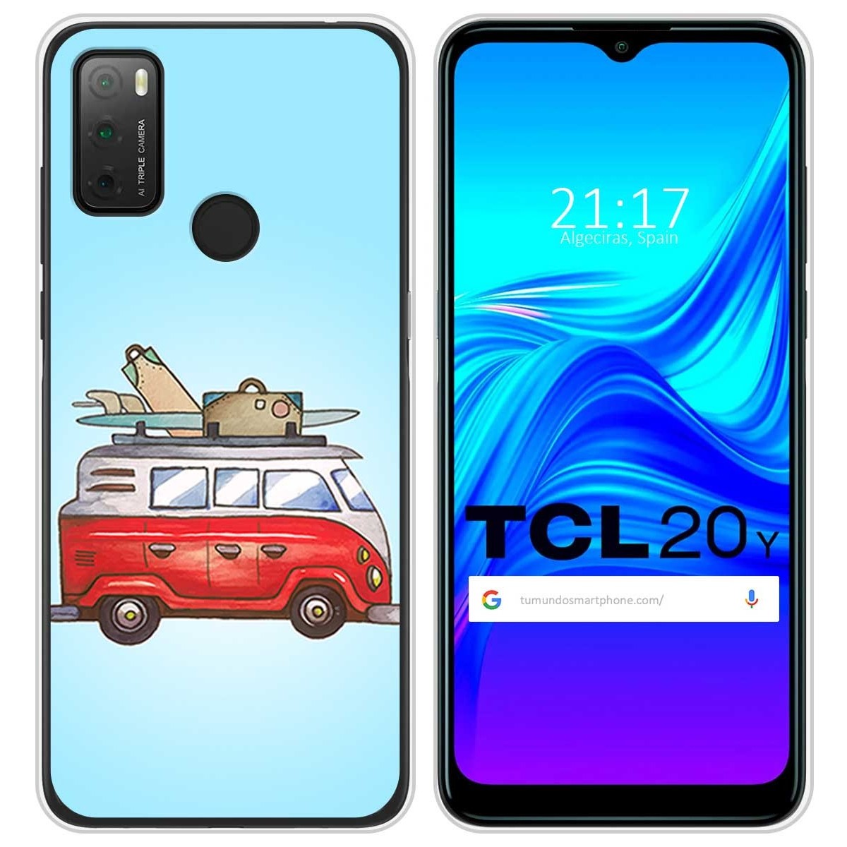 Funda Silicona para TCL 20Y diseño Furgoneta Dibujos