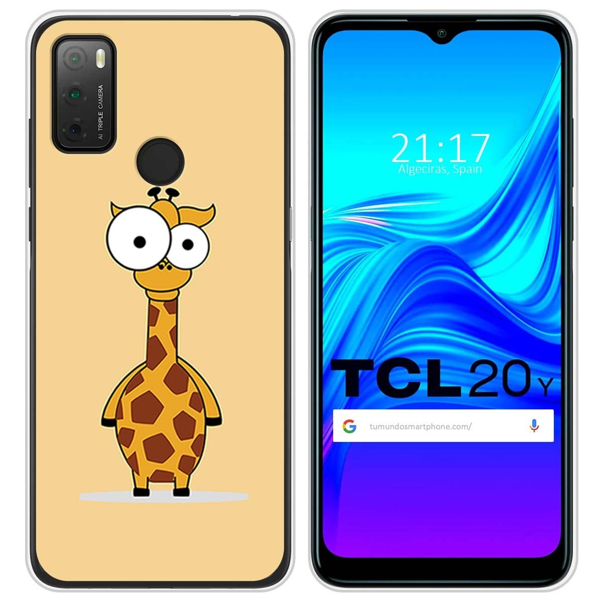 Funda Silicona para TCL 20Y diseño Jirafa Dibujos