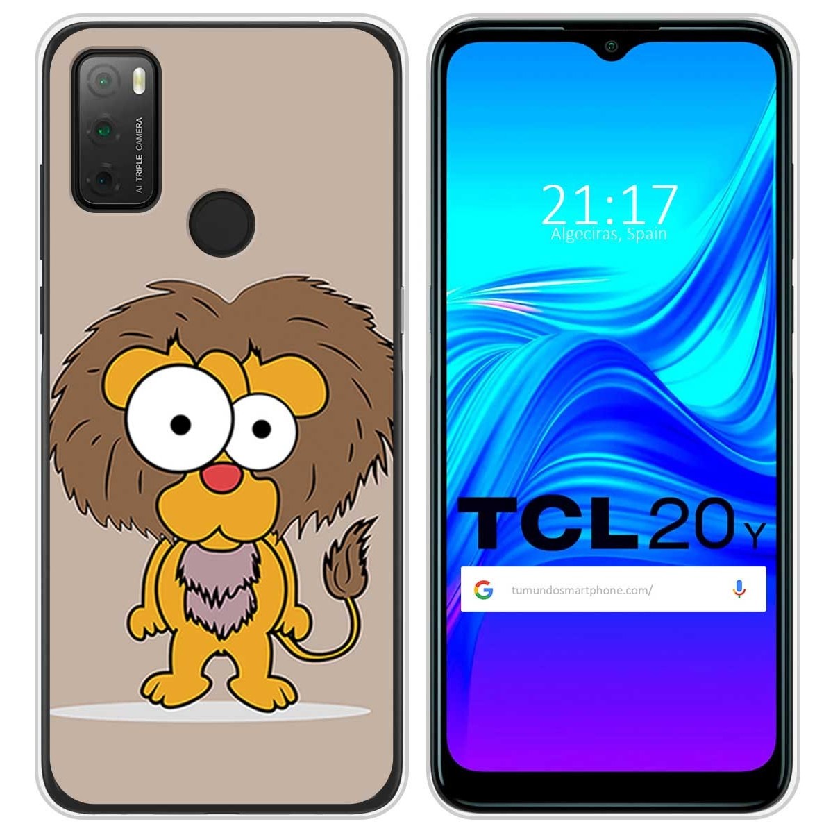 Funda Silicona para TCL 20Y diseño Leon Dibujos