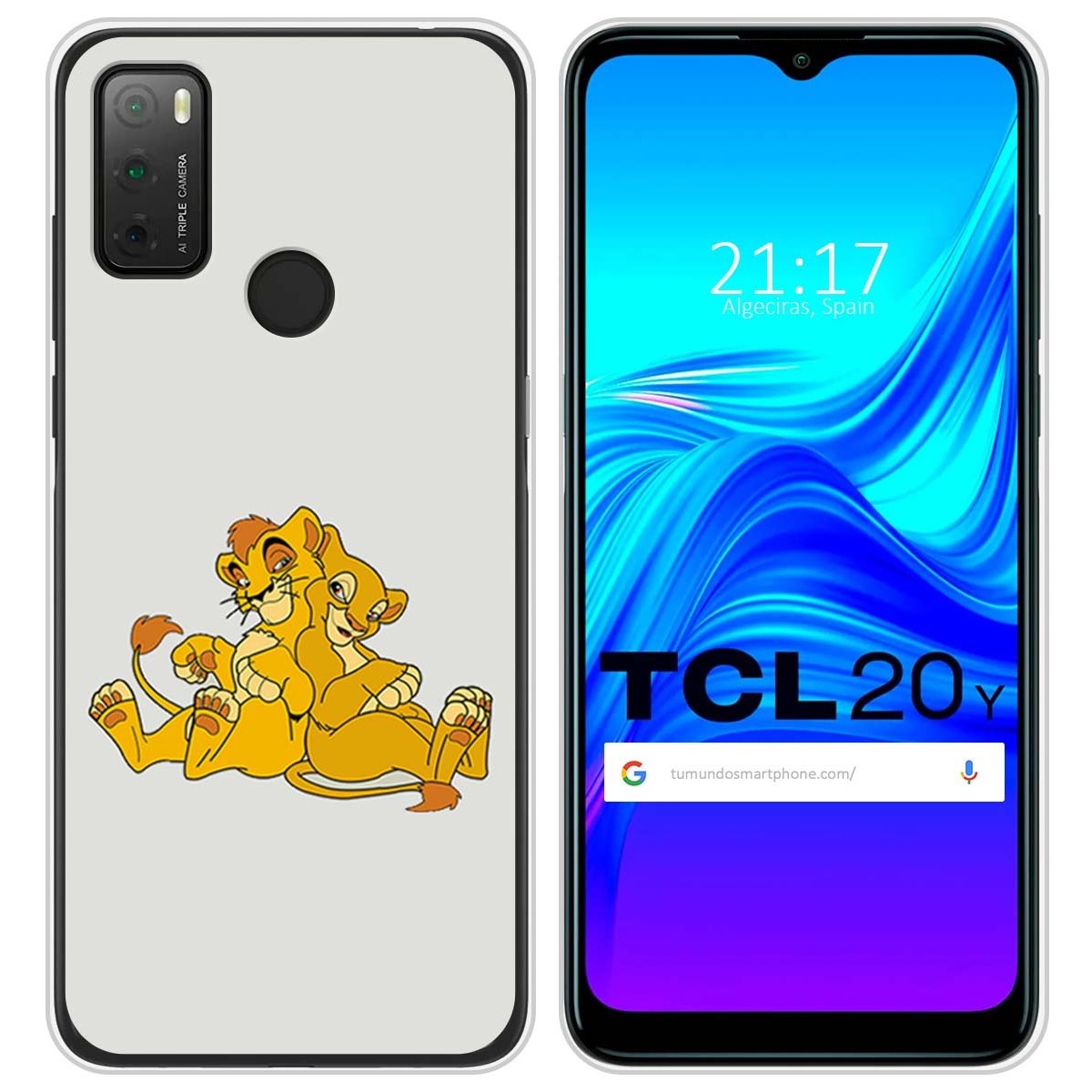 Funda Silicona para TCL 20Y diseño Leones Dibujos