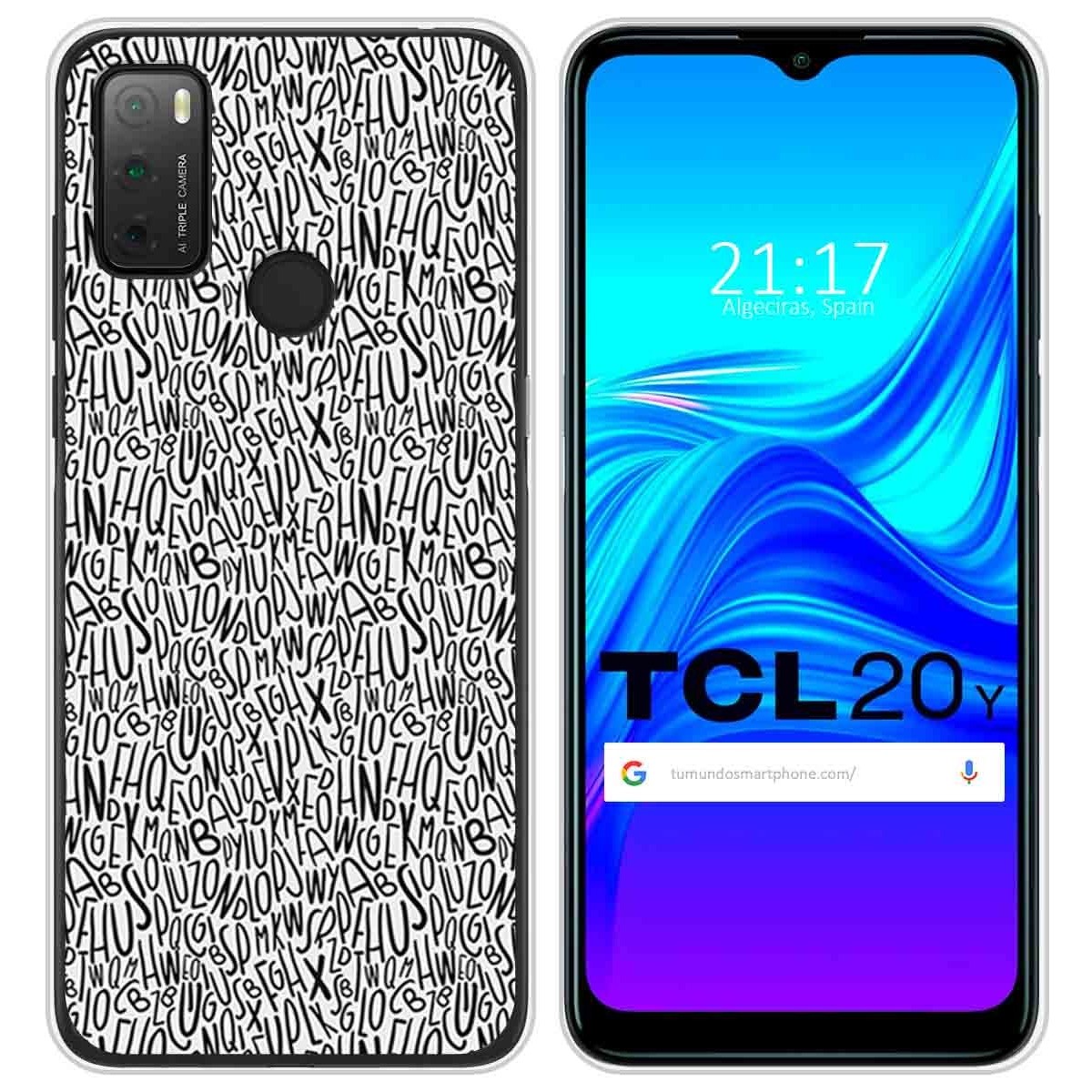 Funda Silicona para TCL 20Y diseño Letras Dibujos